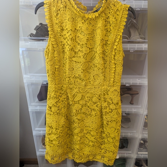 SHEIN Dresses & Skirts - FLASH SALE 5/15/26  SHEIN Yellow Floral Lace Mini Dress